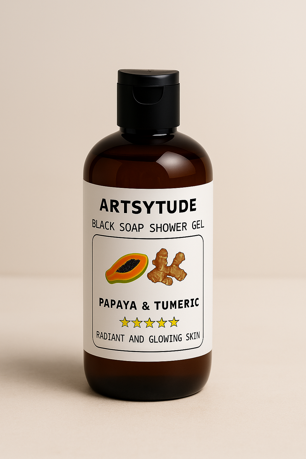 Papaya & Tumeric Black Soap Shower Gel